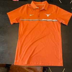 UT Texas Longhorns Nike Polo Golf Shirt Polyester Stretch Mens Size Medium